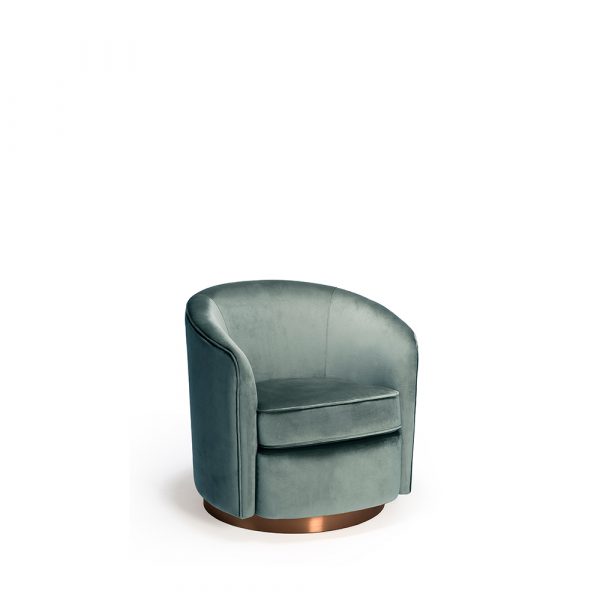 SWIVEL ARMCHAIR – AQUA VELVET - Image 2