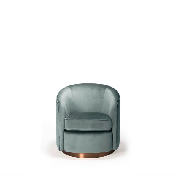 SWIVEL ARMCHAIR – AQUA VELVET - Image 3