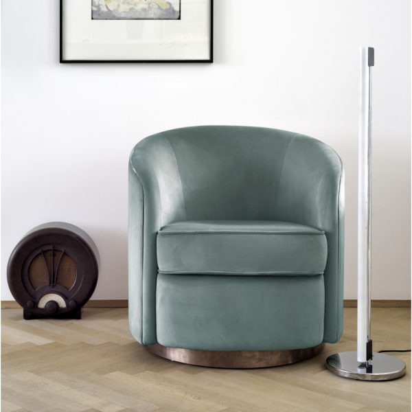 SWIVEL ARMCHAIR – AQUA VELVET - Image 4